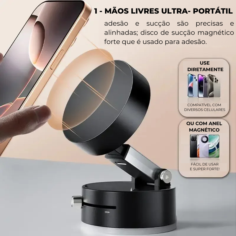 ULTRAMAG - Suporte Ultra Magnético para Celular 360 de Alta Sucção