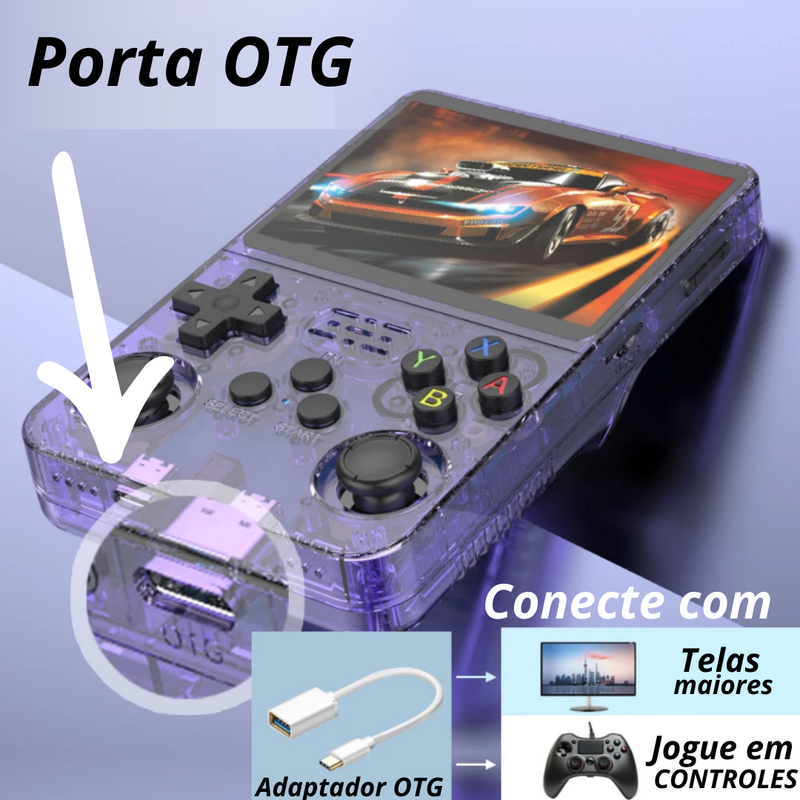 Console Retro Portátil R36S Tela IPS 3,5"